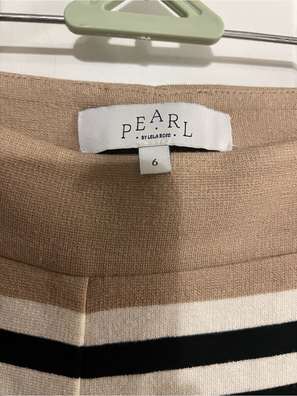 PEARL By Lela Rose Beige Striped Women’s Pants